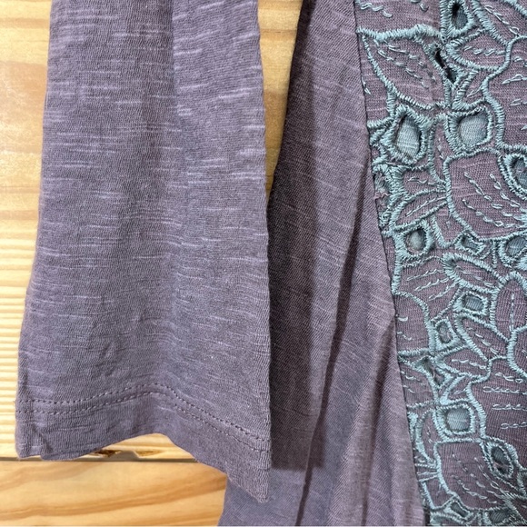 LOGO Lori Goldstein Shirt XXS A279027 Purple Swing Gray Embroidered 3/4 Sleeve - Picture 6 of 11